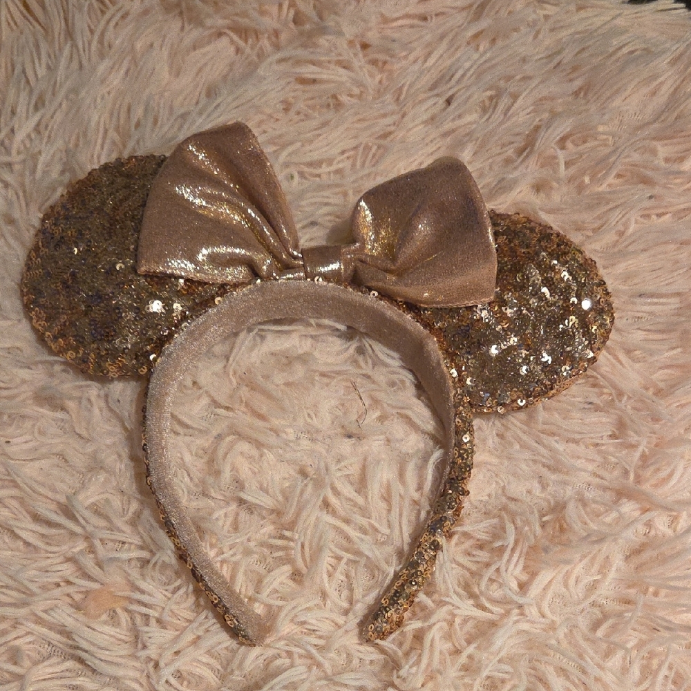 Disney Gold Sequin Minnie Ears Headband